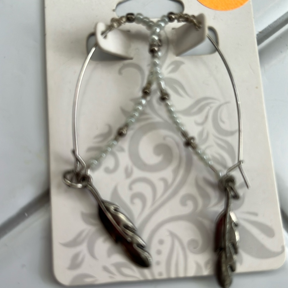 Native Beaded feather earrings